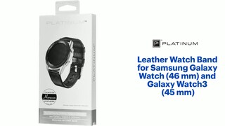 Best Buy: Platinum™ Leather Watch Band for Samsung Galaxy Watch (46 mm) and  Galaxy Watch3 (45 mm) Black PT-SGWA22BS