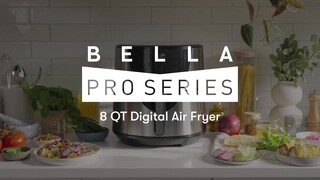 Bella Pro Series 8qt Touchscreen Digital Air Fryer, Stainless Steel