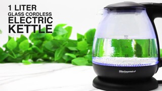 Elite Gourmet 1.2L Adjustable Temperature Electric Glass Kettle (Mint)