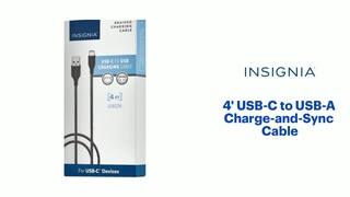 Insignia™ 10' USB-A to USB-CA Charge-and-Sync Cable Charcoal NS