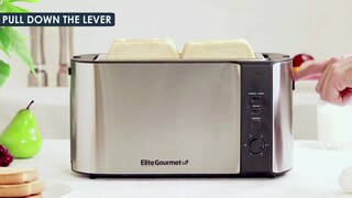 Elite Gourmet ECT4400B# Long Slot 4 Slice Toaster, Countdown Timer, Bagel  Function, 6 Toast Setting, Defrost, Cancel Function, Built-in Warming Rack, Extra  Wide Slots for Bagel Waffle, Stainless Steel