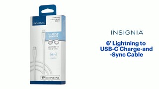 Insignia™ 6' USB-A to Lightning Charge-and-Sync Cable Moon Gray NS-MLA621MG  - Best Buy