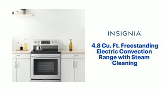 Insignia™ 4.8 Cu. Ft. Freestanding Electric Convection Range with Steam  Cleaning Stainless Steel NS-RGFESS2 - Best Buy