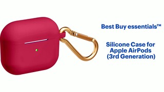 Best Buy Essentials - Silicone Case for Apple AirPods (3rd Generation) - Red