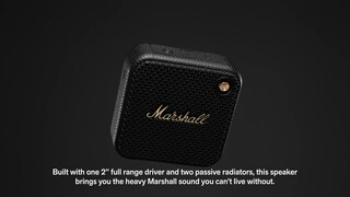 Marshall WILLEN PORTABLE BLUETOOTH SPEAKER Black/Brass 1006059 - Best Buy