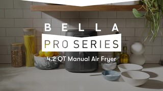 90107 Bella Pro Series - 4.2-qt. Analog Air Fryer - Black Matte