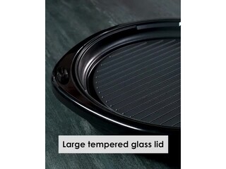 Best Buy: Elite Gourmet 12 Deluxe Indoor Grill W Tempered Glass Lid,  Stainless Steel Black EMG6505G