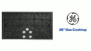 JGP5536SLSS GE GE® 36 Built-In Gas on Glass Cooktop with 5 Burners and  Dishwasher Safe Grates STAINLESS STEEL - Metro Appliances & More