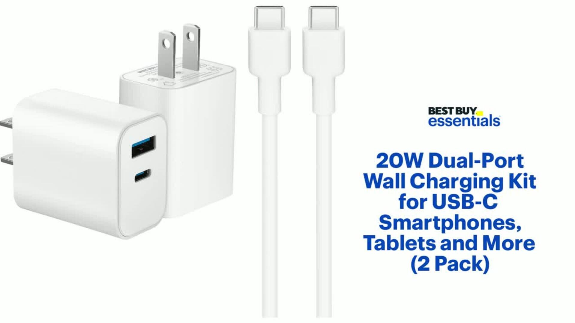 Best Buy essentials™ 20W DualPort Wall Charging Kit for USBC