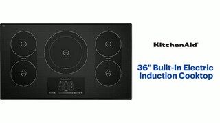 KitchenAid KICU568SBL 36 Induction Cooktop with 5 Cooking Zones
