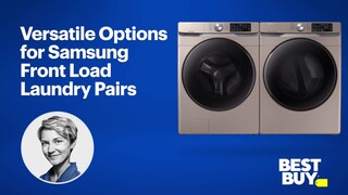 Samsung Bespoke 5.3 Cu. Ft. Front Load Washer and 7.6 Cu. Ft. Electric  Dryer Laundry Pair with Stacking Kit in Brushed Black