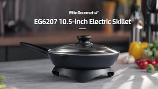 Elite Gourmet 2Qt Electric MarbleNonstick Skillet with Glass Lid