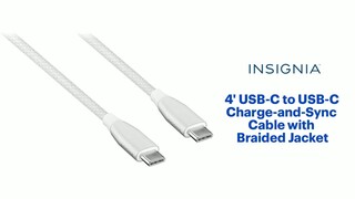 Insignia™ 8ft 240W USB-C to USB-C Charge-and-Sync Braided Cable White  NS-PC3CC8W23 - Best Buy
