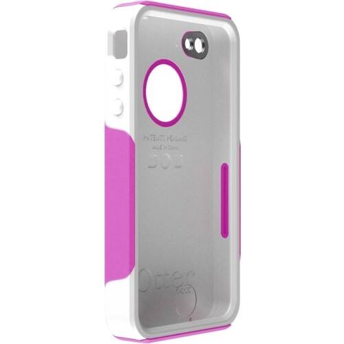 Front Standard. Otterbox - Commuter Skin for Apple iPhone 4 - Pink, White.