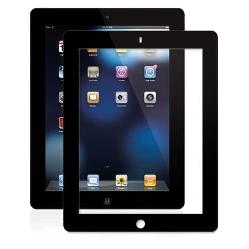 Front Standard. Moshi - iVisor AG for the New iPad - Black/Clear.