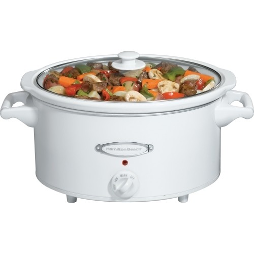 Hamilton Beach 33163H White Stay or Go Slow Cooker 