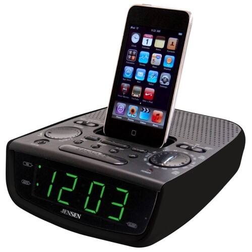 Front Standard. Jensen - Desktop Clock Radio - Apple Dock Interface.
