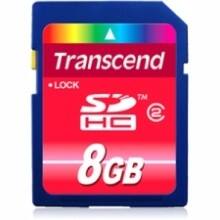 Front Large. Transcend - 8 GB Secure Digital High Capacity (SDHC) - 1 Card.