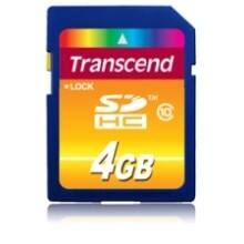 Front Large. Transcend - 4 GB Secure Digital High Capacity (SDHC) - 1 Card.