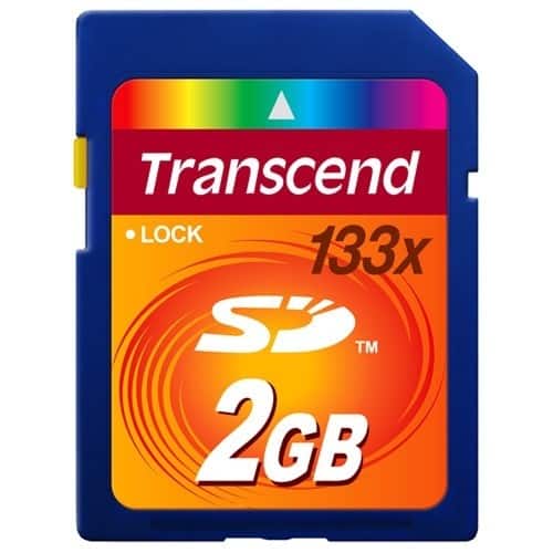 Front Standard. Transcend - 2 GB Secure Digital (SD) Card - 1 Card.