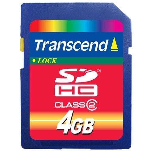 Front Standard. Transcend - 4 GB Secure Digital High Capacity (SDHC) - 1 Card.