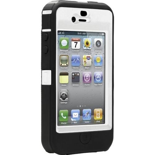Front Standard. Otterbox - Defender Silicone Case and Holster For Apple iPhone 4 - White.