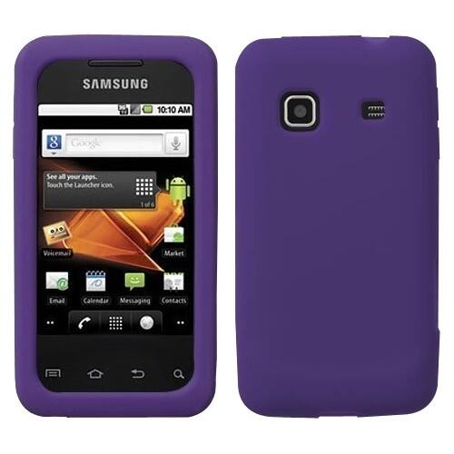 Front Standard. Fosmon - Silicone Skin Soft Case for Samsung Galaxy Prevail - Purple.