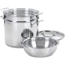 Front Large. Cuisinart - Chefs Classic Stainless Steel 12 qt. Pasta / Steamer Set With Lid.