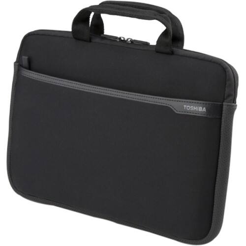Front Standard. Toshiba - Carrying Case (Sleeve) for 14.1" Notebook - Black.