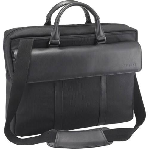 Front Standard. Samsung - Carrying Case (Briefcase) for 15.6" Notebook - Black.