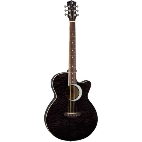 Front Standard. Luna Guitar - Acoustic Guitar - Transparent Black.