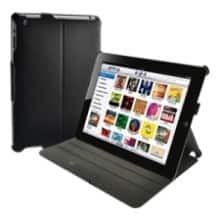 Front Large. Amzer - Shell Carrying Case (Portfolio) for iPad - Black.