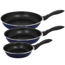Front Large. Magefesa - Provence Enamel on Steel 3 Piece Skillet Set.