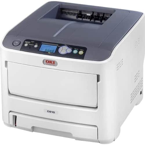 Front Standard. Oki - LED Printer - Color - 1200 x 600 dpi Print - Plain Paper Print - Desktop.