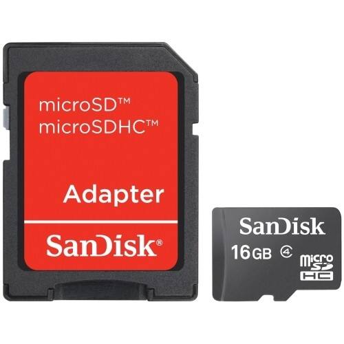 Front Standard. SanDisk - SDSDQM016GB35A 16 GB MicroSD High Capacity (microSDHC) - 1 Card.