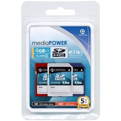 Front Standard. Centon - 4GBSD3PK-04 4 GB Secure Digital High Capacity (SDHC) - 3 Card/3 Pack.