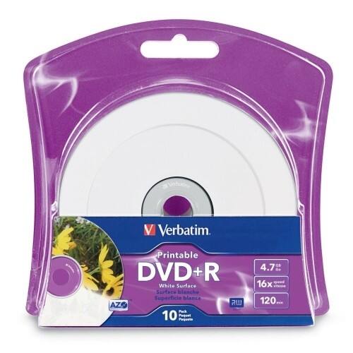 Front Standard. Verbatim - DVD Recordable Media - DVD+R - 16x - 4.70 GB - 10 Pack Blister.