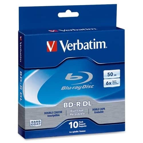 Best Buy: Verbatim Blu-ray Recordable Media BD-R DL 6x 50 GB 10