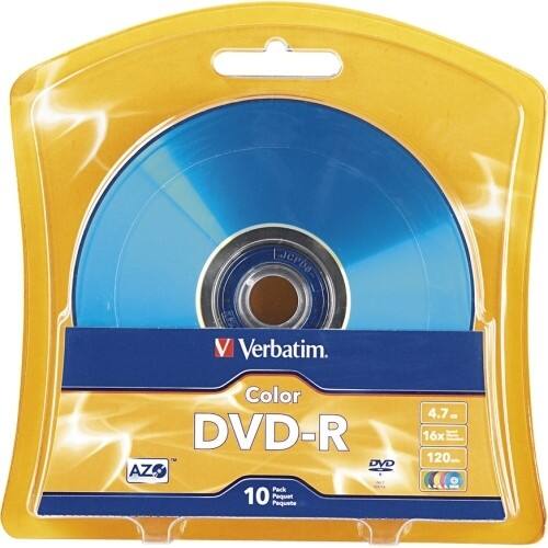 Front Standard. Verbatim - DVD Recordable Media - DVD-R - 16x - 4.70 GB - 10 Pack Blister Pack.