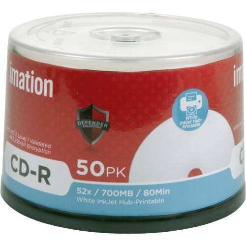 Front Standard. Imation - Defender CD Recordable Media - CD-R - 52x - 700 MB - 50 Pack Spindle.