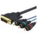 Front Standard. eForCity - Premium DVI-I to 3 RCA Component RGB Cable M/M-6 FT/1.8m Compatible With Sony PS3 Ultra Series - Black.