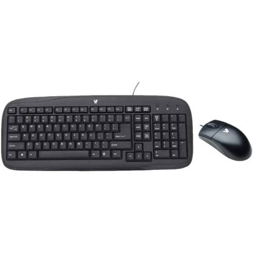 Front Standard. V7 - Keyboard & Mouse - Black Keyboard; Black Pointing Device.