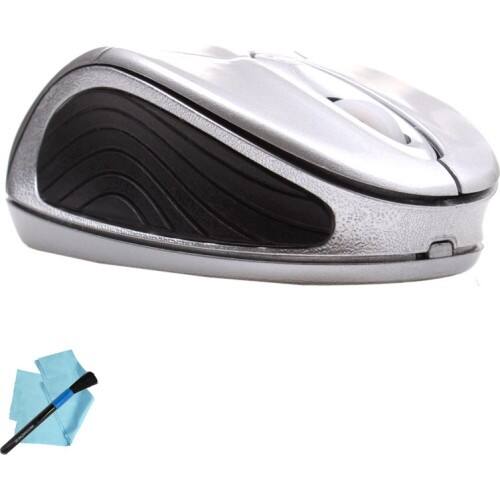 Front Standard. Accessory Power - Wireless Mouse for Toshiba Satellite/ Tecra/ Portege/ Qosmio Laptops & More + Cleaning Cloth & Brush.