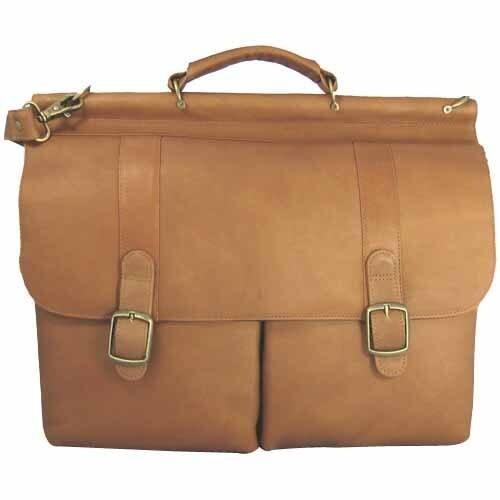Front Standard. David King - Dowel Carrying Case (Briefcase) for Notebook - Tan.