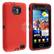 Front Standard. eForCity - Hybrid Case Compatible With Samsung Galaxy S II i9100, Plastic/Skin - Red.