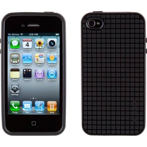 Front Standard. Speck - HD PixelSkin Case iPhone 4 - Black.