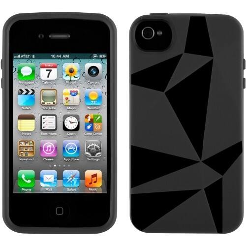 Front Standard. Speck - GeoSkin TPU Case for iPhone 4 & 4S - Black.