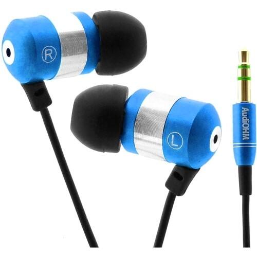 Front Standard. GOgroove - Gogroove - Blue audiOHM Ergonomic Noise Isolating Earbuds - Blue.