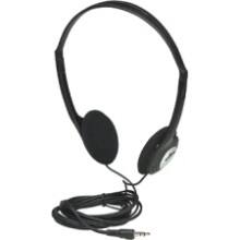 Front Large. Manhattan Products - Stereo Headphones Lightweight Design With Adjustable Headband - Black.