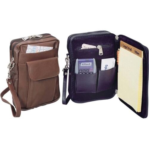 Front Standard. Winn - Leather Compact Organizer Men's Bag by - Brown.